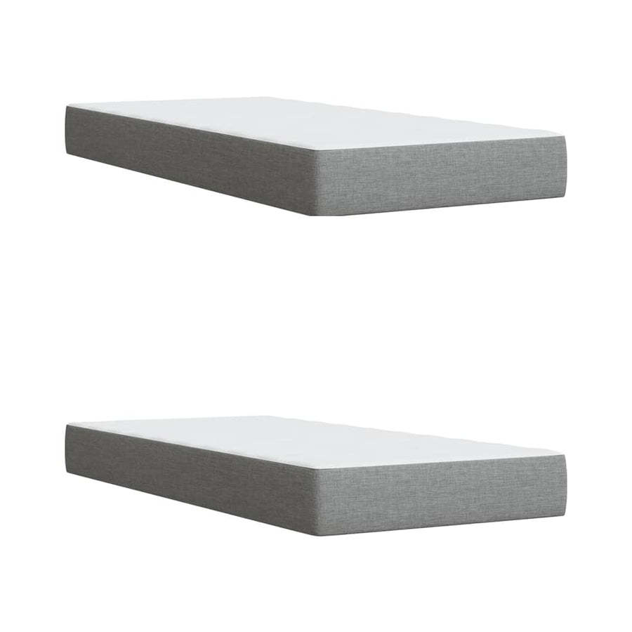 Boxspring met matras stof lichtgrijs 200x200 cm