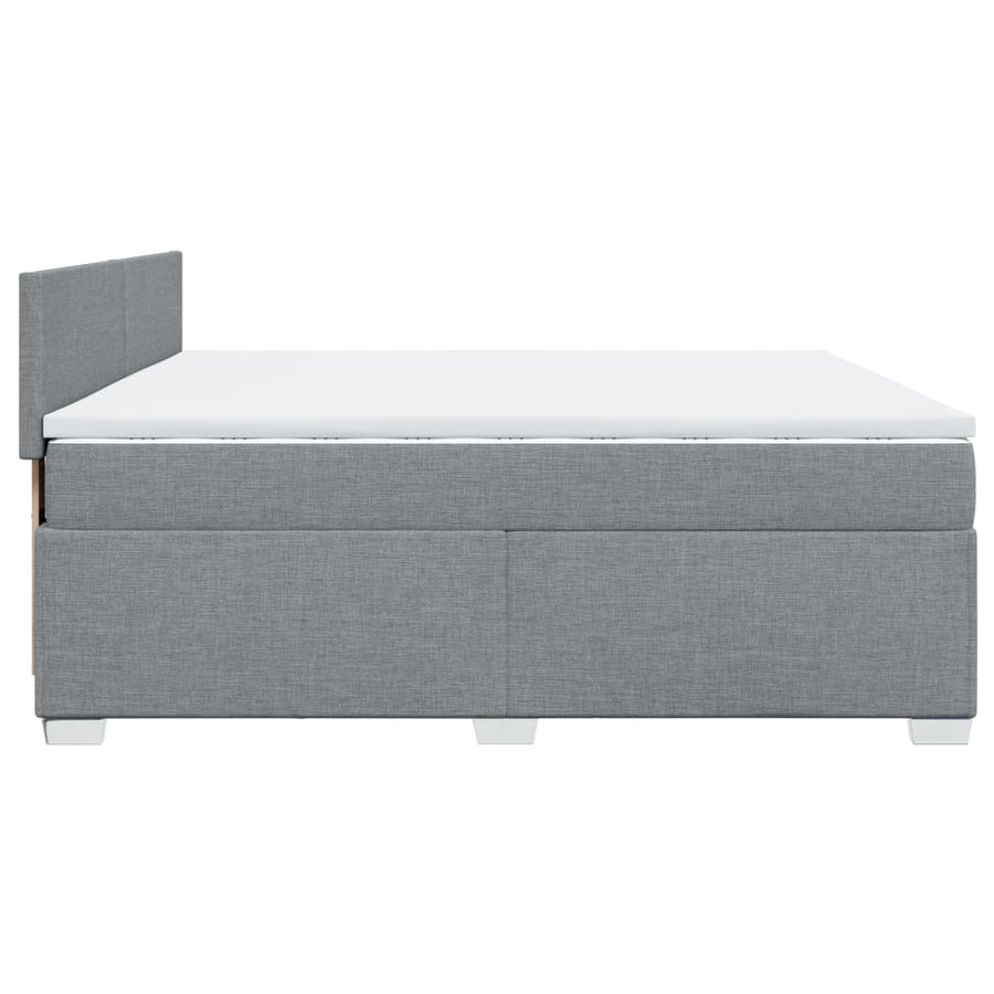 Boxspring met matras stof lichtgrijs 200x200 cm