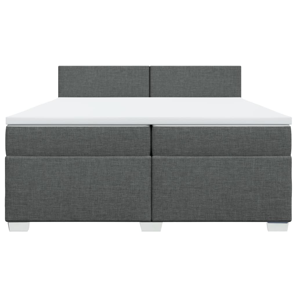 Boxspring met matras stof donkergrijs 200x200 cm