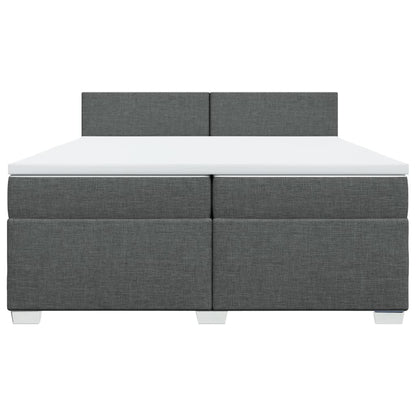 Boxspring met matras stof donkergrijs 200x200 cm