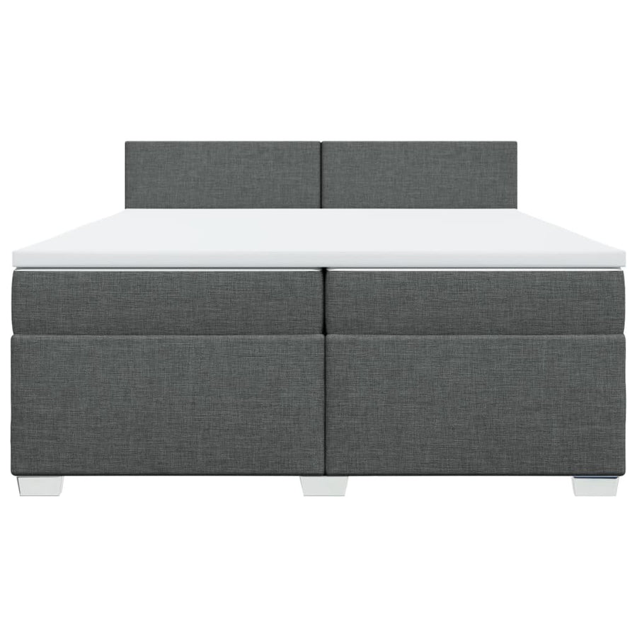 Boxspring met matras stof donkergrijs 200x200 cm