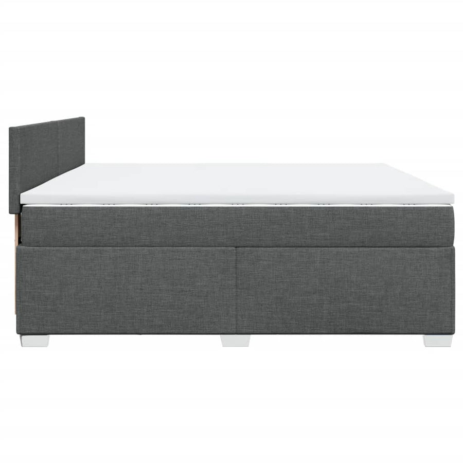 Boxspring met matras stof donkergrijs 200x200 cm