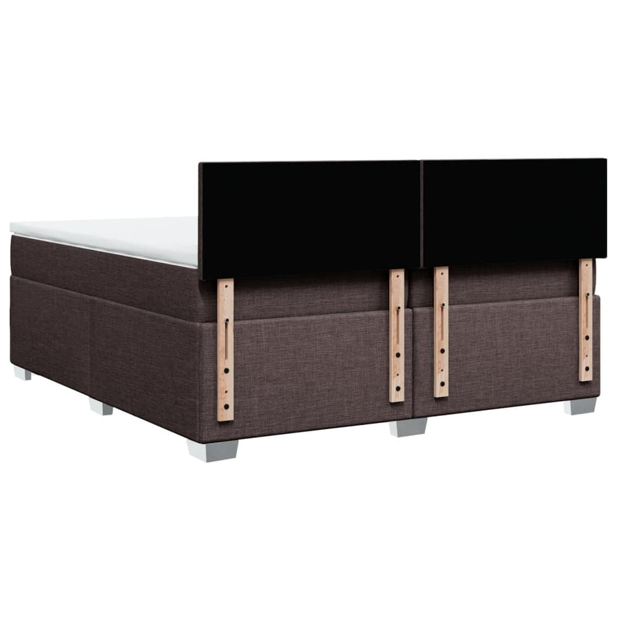 Boxspring met matras stof donkerbruin 200x200 cm