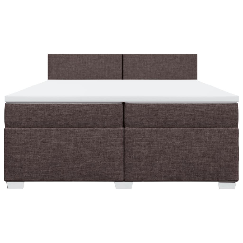 Boxspring met matras stof donkerbruin 200x200 cm