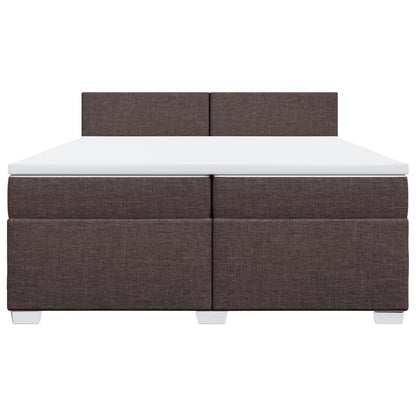 Boxspring met matras stof donkerbruin 200x200 cm