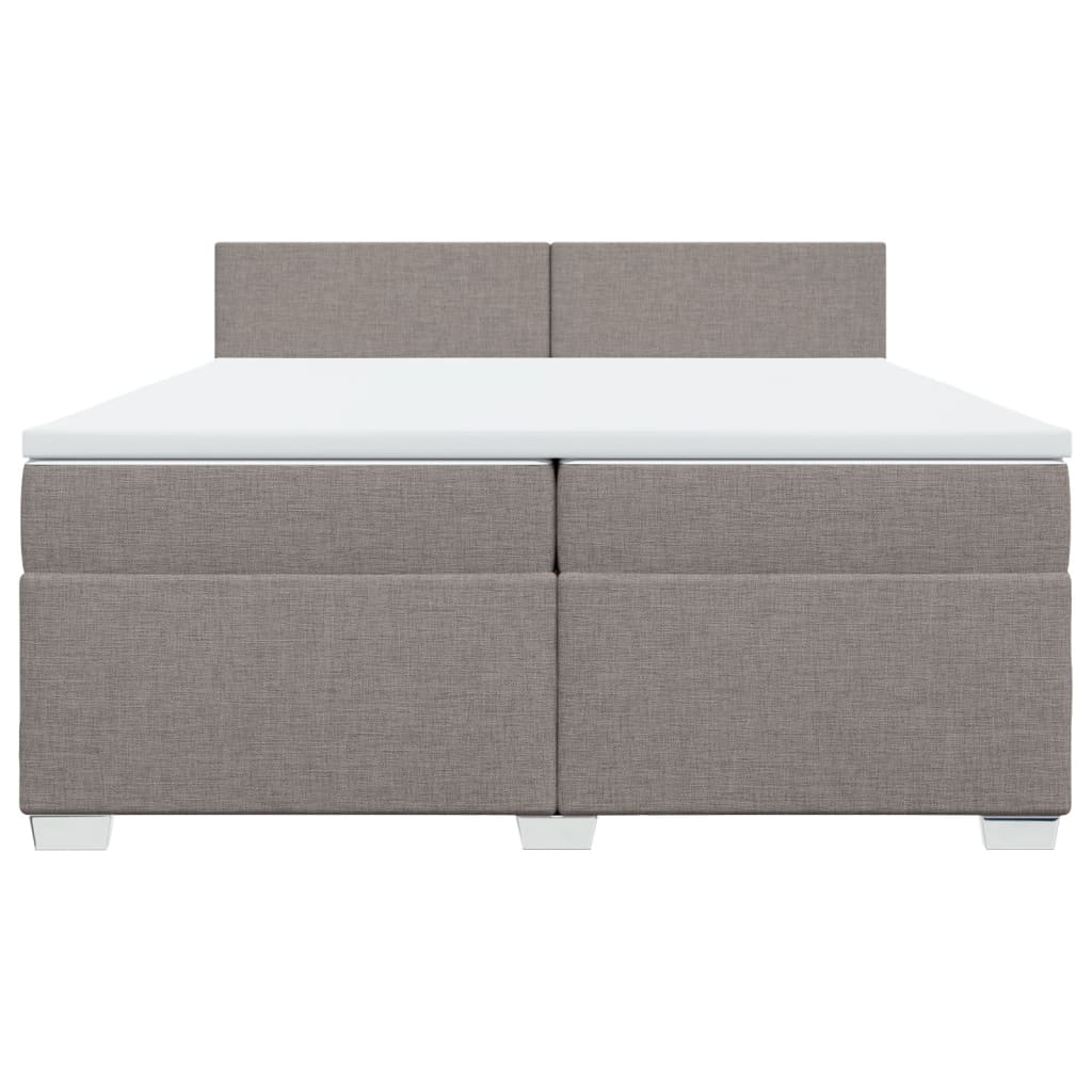 Boxspring met matras stof taupe 200x200 cm