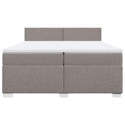 Boxspring met matras stof taupe 200x200 cm