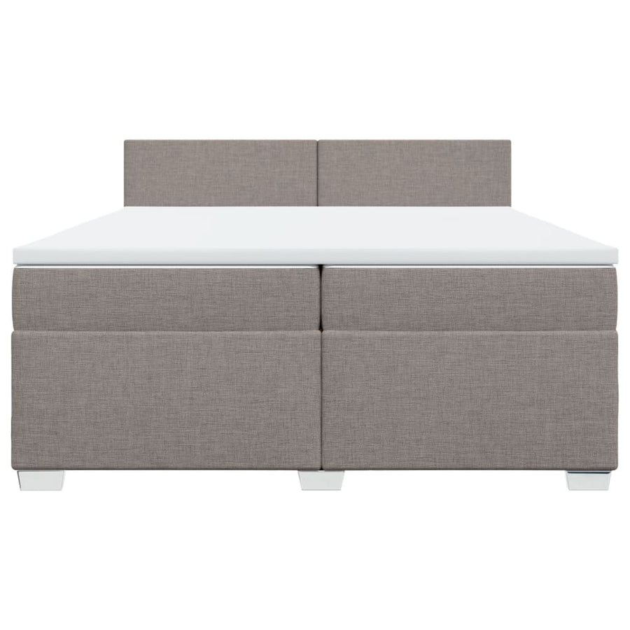 Boxspring met matras stof taupe 200x200 cm