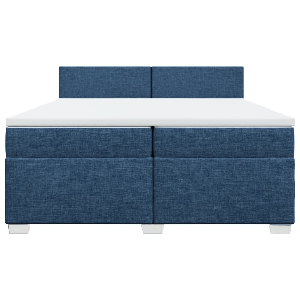 Boxspring met matras stof blauw 200x200 cm