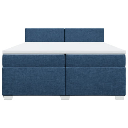 Boxspring met matras stof blauw 200x200 cm