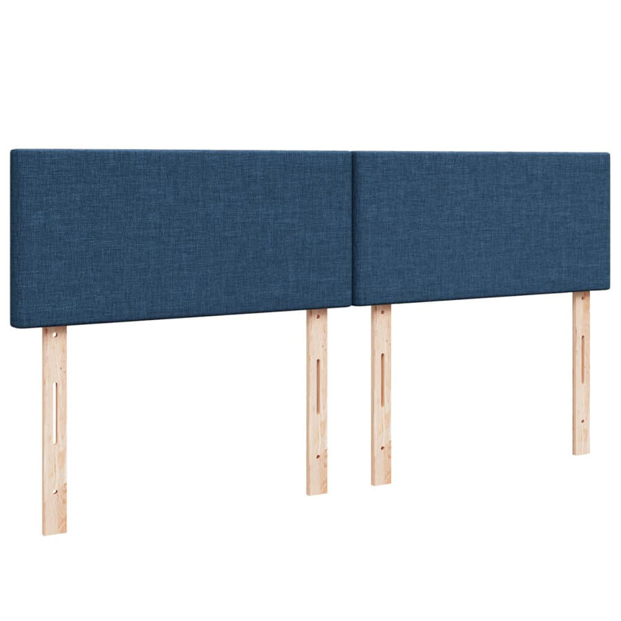 Boxspring met matras stof blauw 200x200 cm