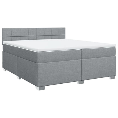 Boxspring met matras stof lichtgrijs 200x200 cm