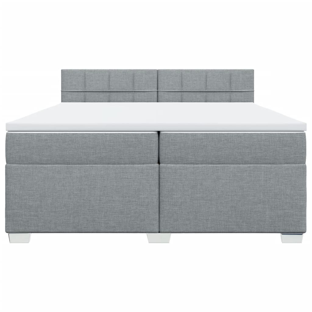Boxspring met matras stof lichtgrijs 200x200 cm