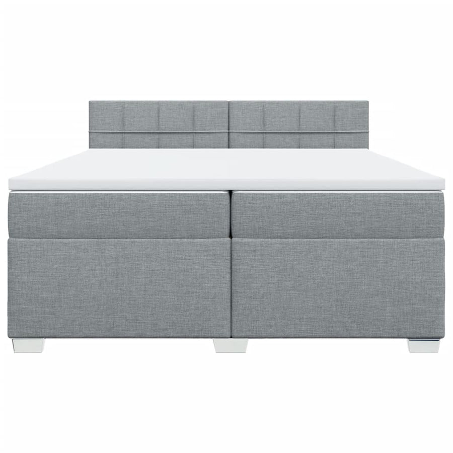 Boxspring met matras stof lichtgrijs 200x200 cm