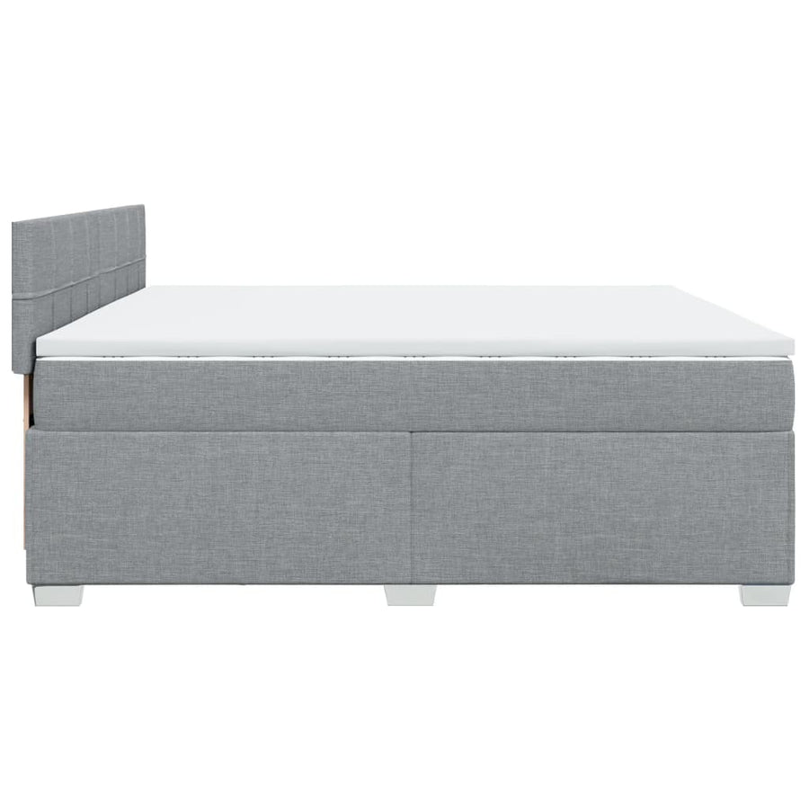 Boxspring met matras stof lichtgrijs 200x200 cm