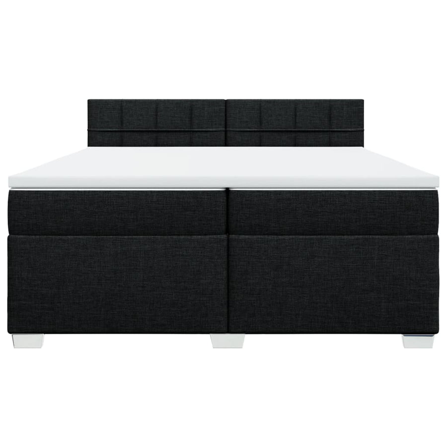 Boxspring met matras stof zwart 200x200 cm