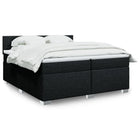 Box spring bed with mattress fabric black 200x200 cm