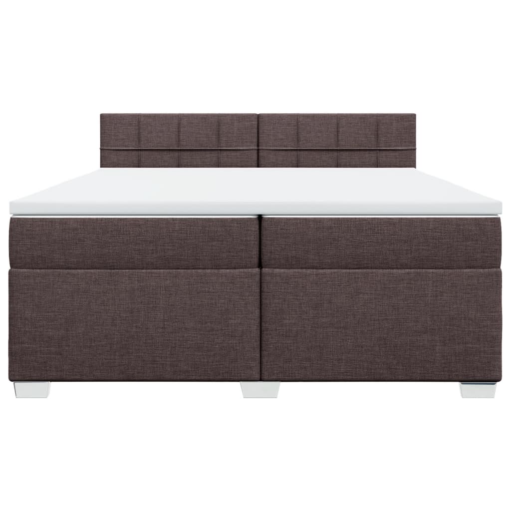 Boxspring met matras stof donkerbruin 200x200 cm