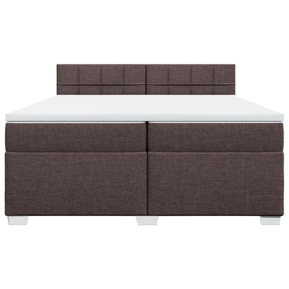 Boxspring met matras stof donkerbruin 200x200 cm
