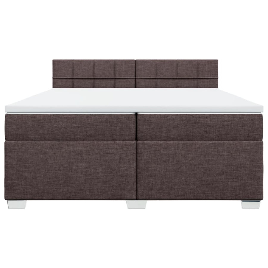 Boxspring met matras stof donkerbruin 200x200 cm