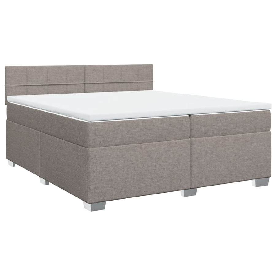 Boxspring met matras stof taupe 200x200 cm