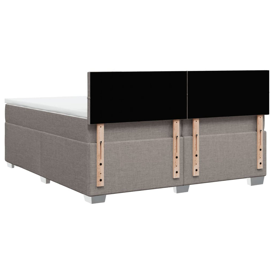 Boxspring met matras stof taupe 200x200 cm