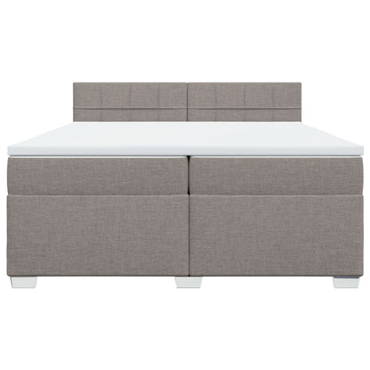 Boxspring met matras stof taupe 200x200 cm