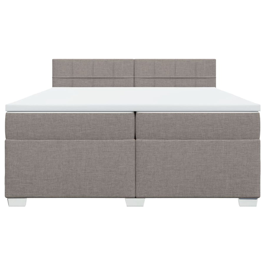 Boxspring met matras stof taupe 200x200 cm