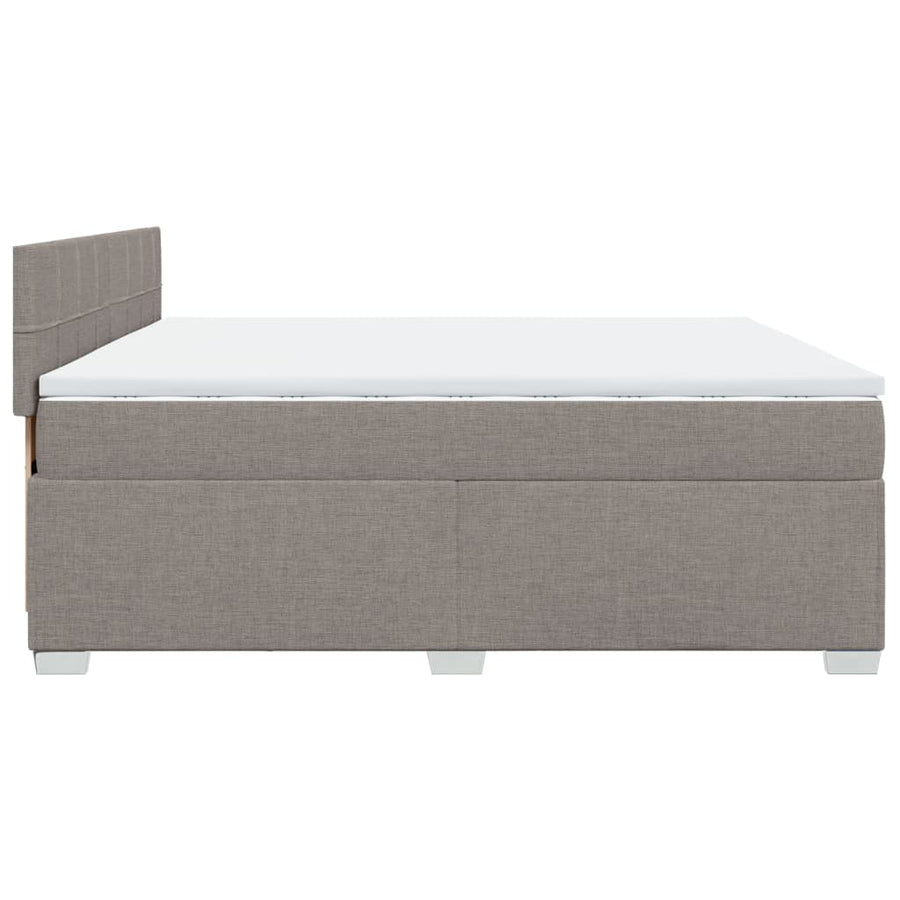 Boxspring met matras stof taupe 200x200 cm