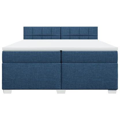 Boxspring met matras stof blauw 200x200 cm