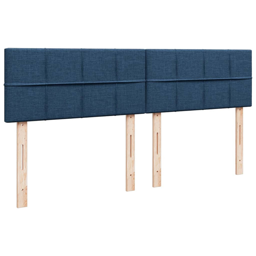 Boxspring met matras stof blauw 200x200 cm