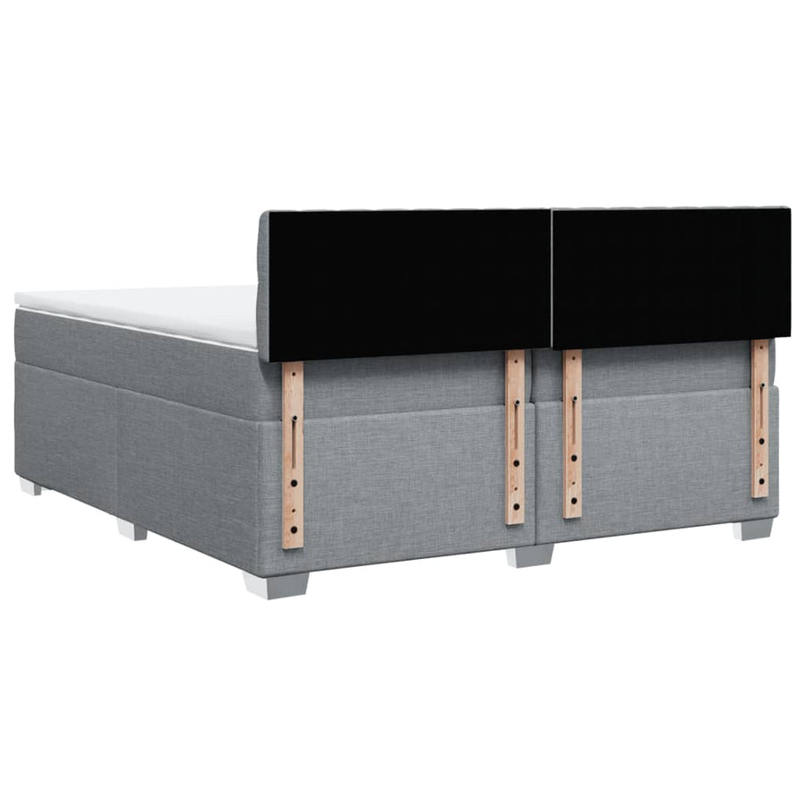 Boxspring met matras stof lichtgrijs 200x200 cm