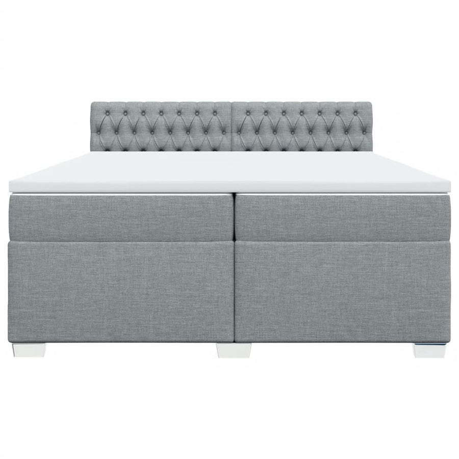 Boxspring met matras stof lichtgrijs 200x200 cm