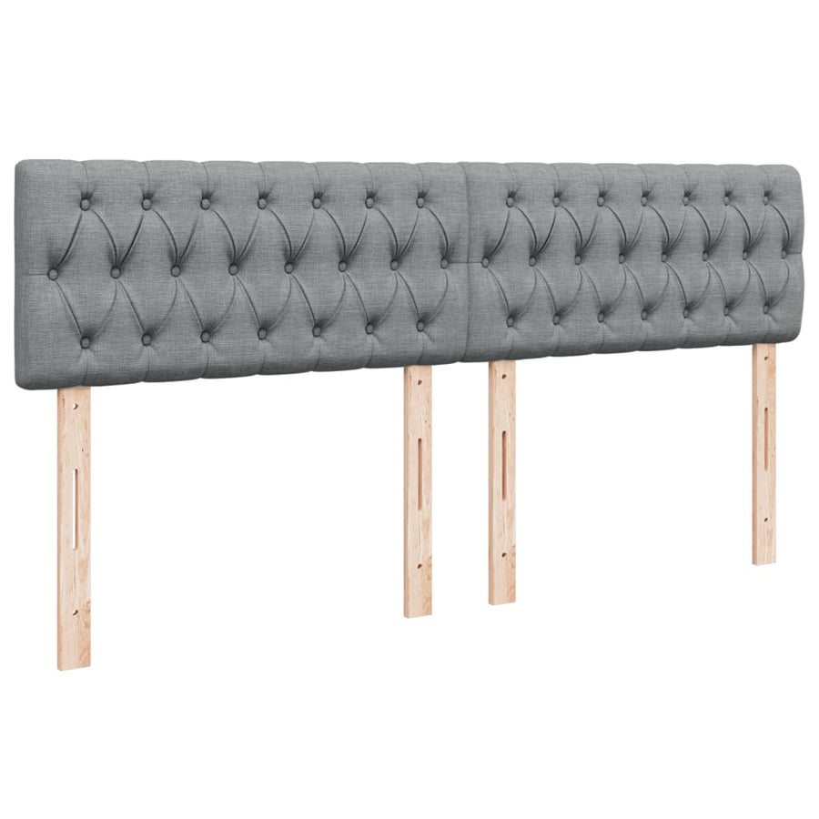 Boxspring met matras stof lichtgrijs 200x200 cm