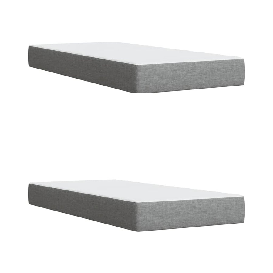 Boxspring met matras stof lichtgrijs 200x200 cm
