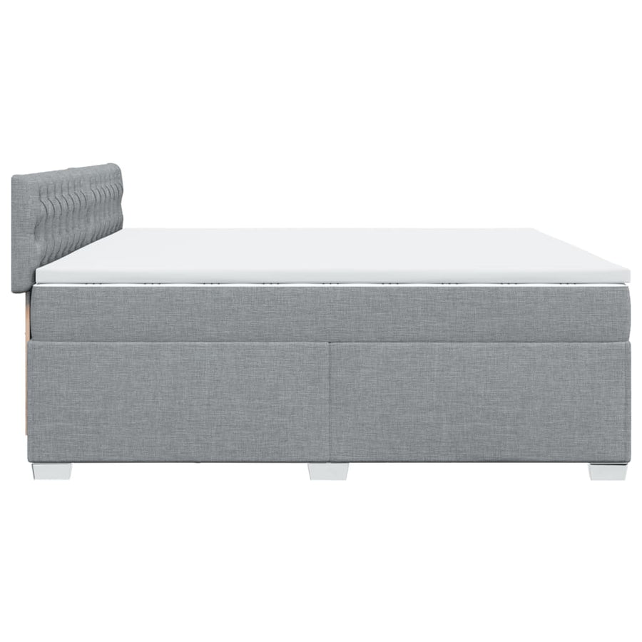 Boxspring met matras stof lichtgrijs 200x200 cm