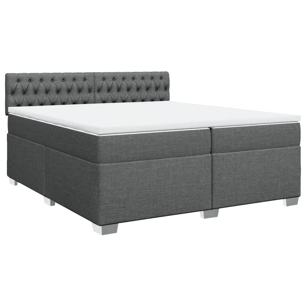Boxspring met matras stof donkergrijs 200x200 cm