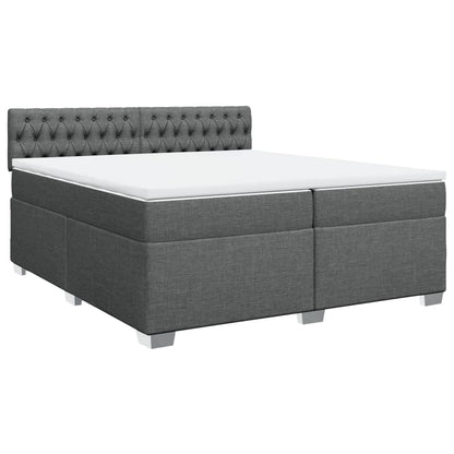 Boxspring met matras stof donkergrijs 200x200 cm
