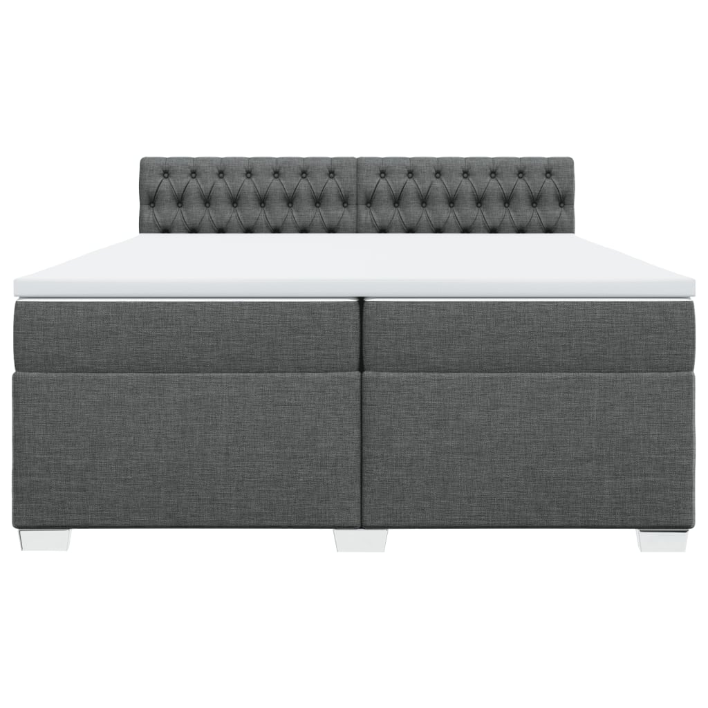 Boxspring met matras stof donkergrijs 200x200 cm