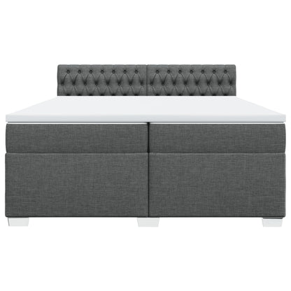 Boxspring met matras stof donkergrijs 200x200 cm