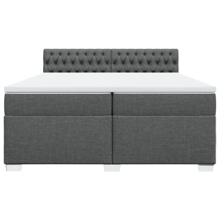 Boxspring met matras stof donkergrijs 200x200 cm
