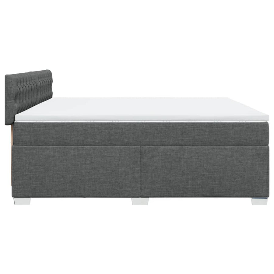 Boxspring met matras stof donkergrijs 200x200 cm