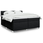 Box spring bed with mattress fabric black 200x200 cm