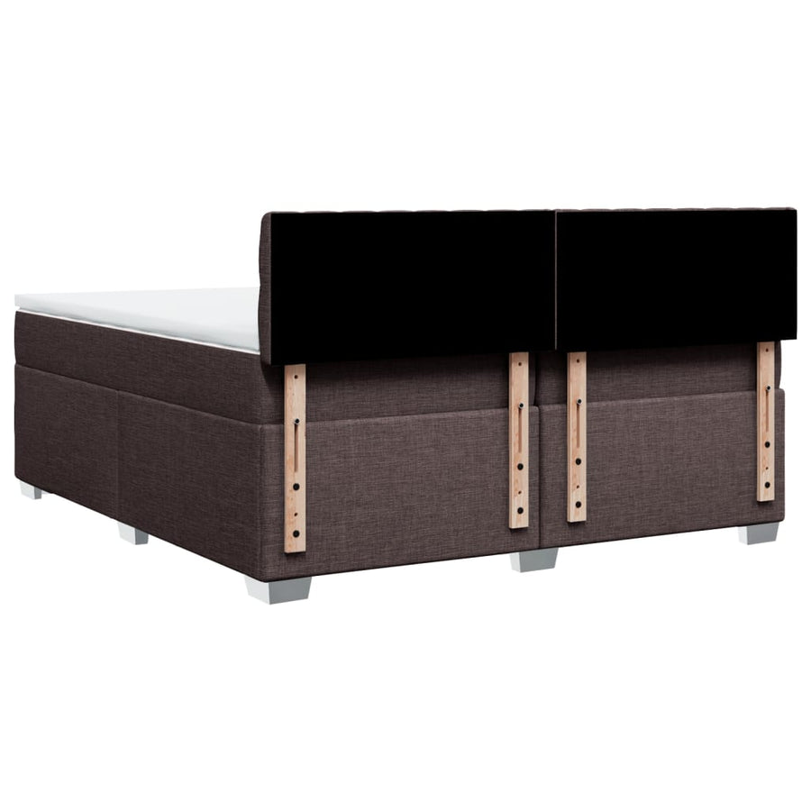 Boxspring met matras stof donkerbruin 200x200 cm