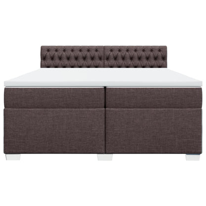 Boxspring met matras stof donkerbruin 200x200 cm