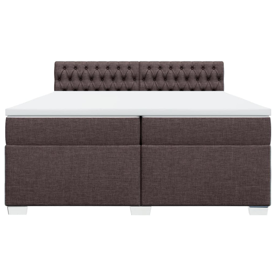 Boxspring met matras stof donkerbruin 200x200 cm