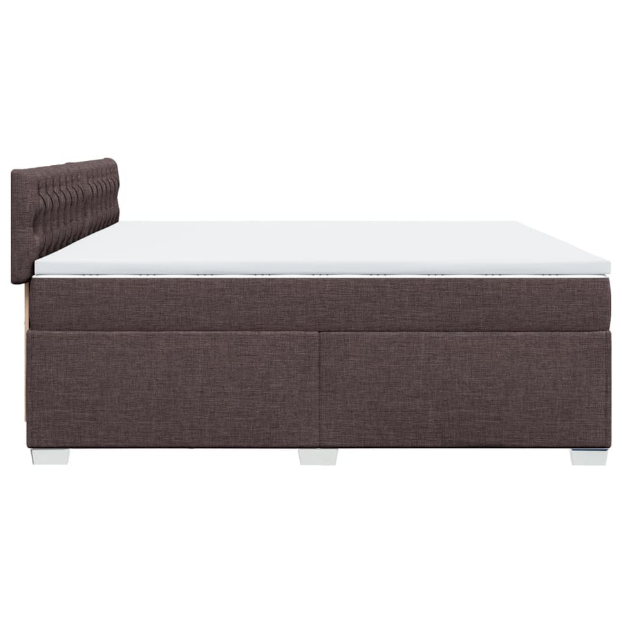 Boxspring met matras stof donkerbruin 200x200 cm