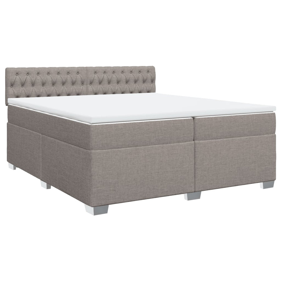 Boxspring met matras stof taupe 200x200 cm
