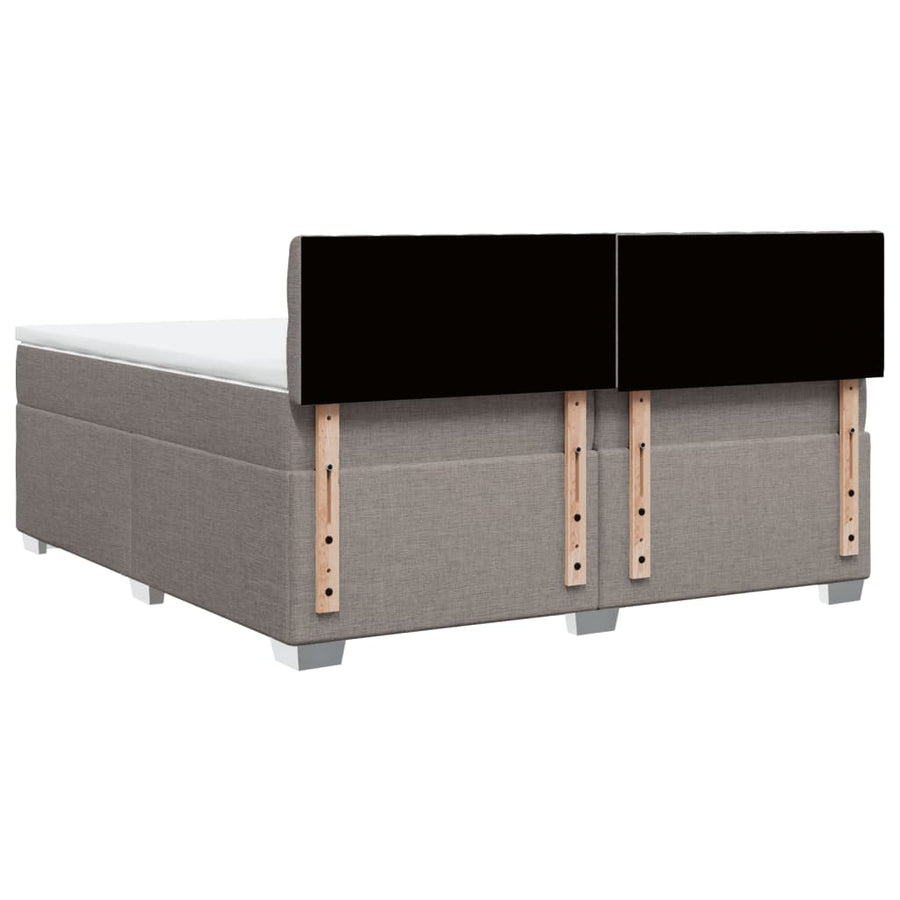 Boxspring met matras stof taupe 200x200 cm