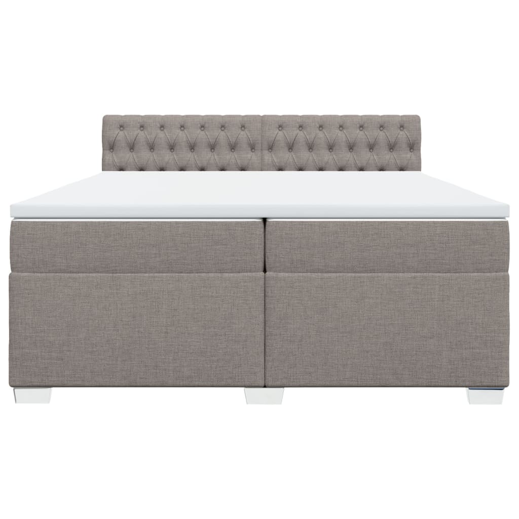 Boxspring met matras stof taupe 200x200 cm